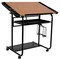 Emma and Oliver Adjustable Drawing and Drafting Table with Black Frame and Dual Wheel Casters